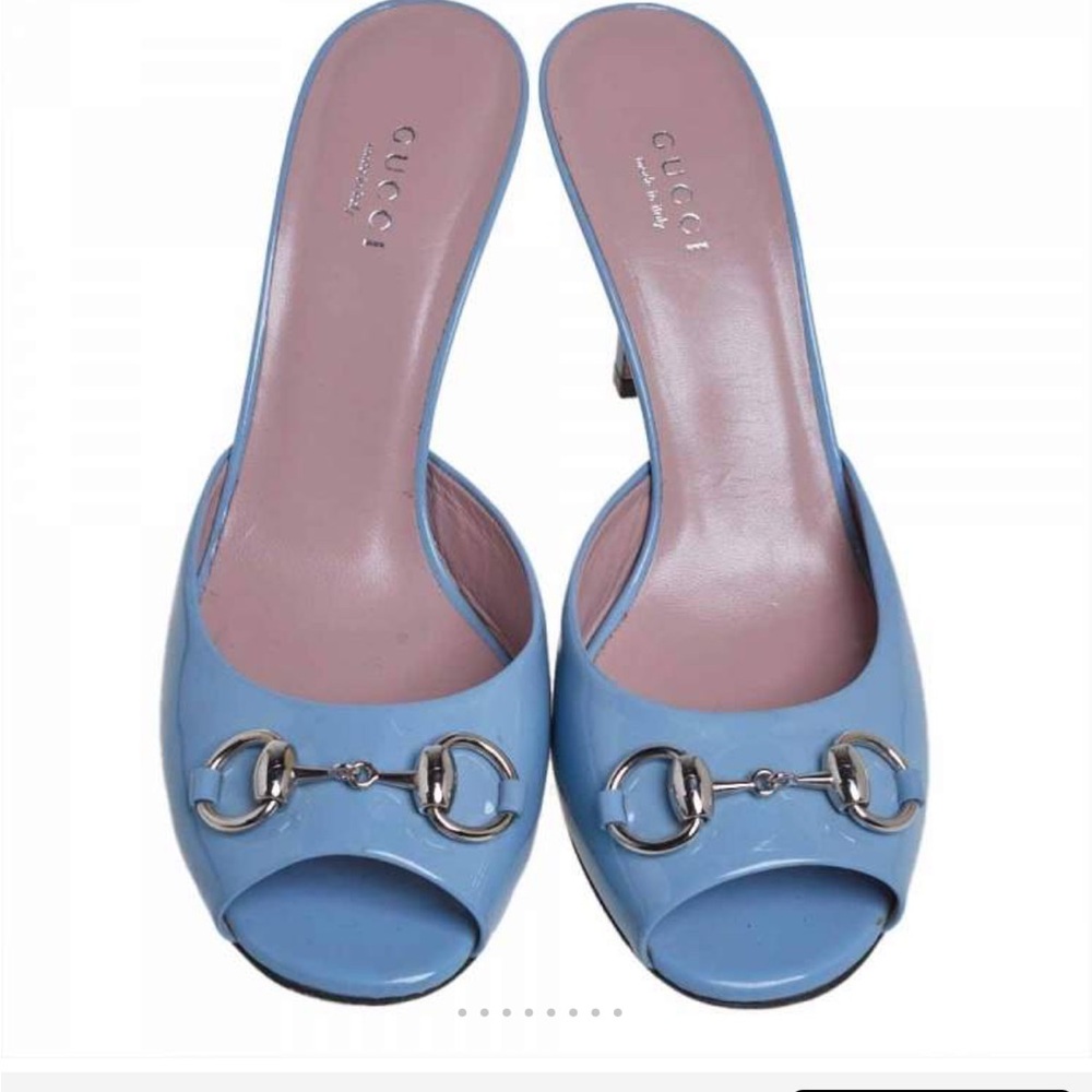 Gucci Women's Blue Open-Toe Mules